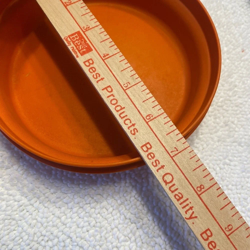 Tupperware Round Container Orange Green Lid Vintage Food Storage Serve‎ and Seal